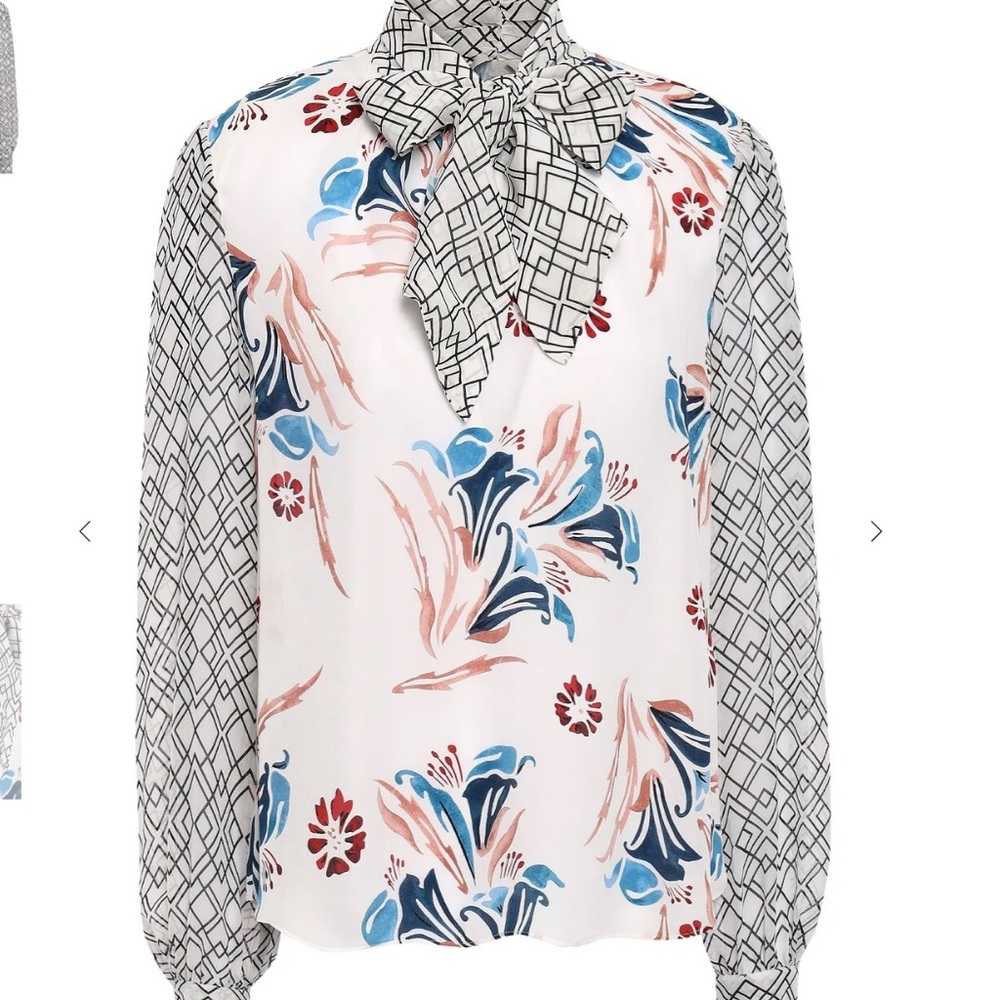 Joie Kanela georgette floral silk crepe blouse